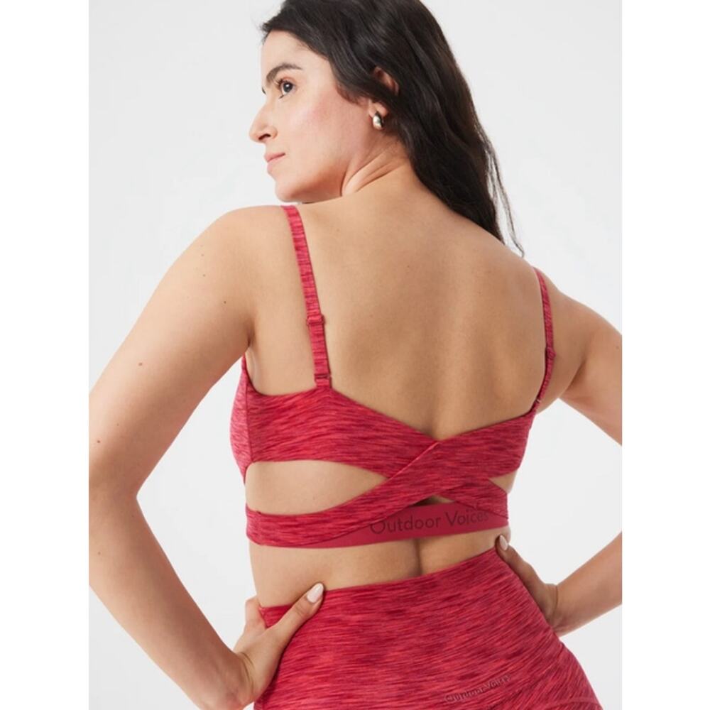 Outdoor Voices FreeForm Flow Low Coverage Bra Rose Garden Women's XS NWT